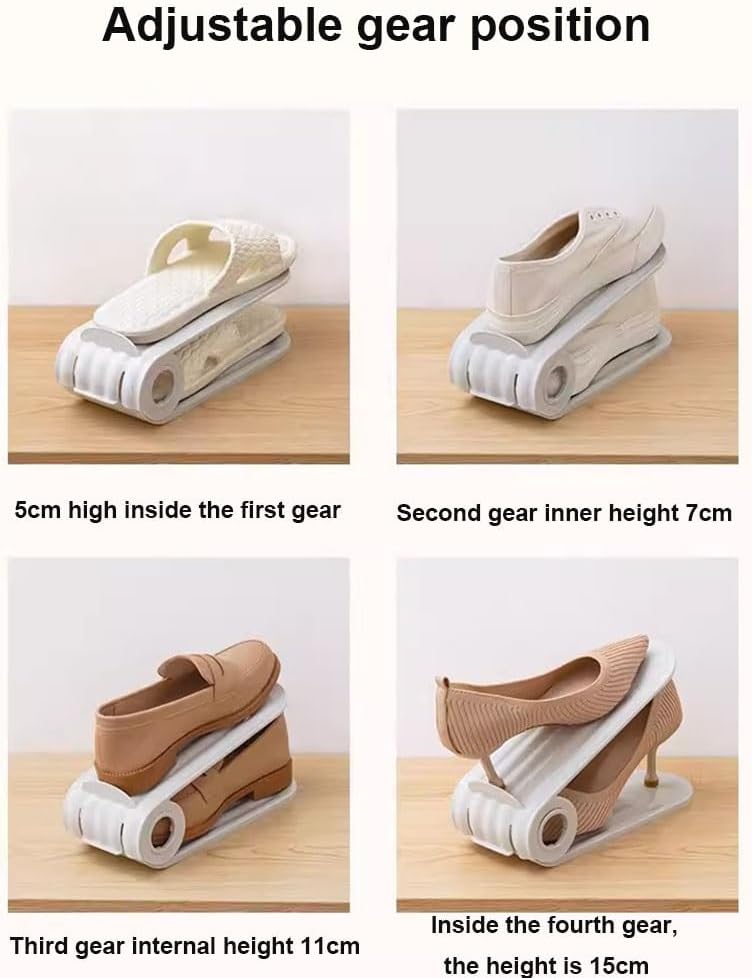 Adjustable shoe slot organizer for flat shoes, slippers and sneakers