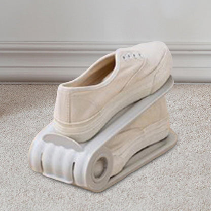 Adjustable shoe rack in grey