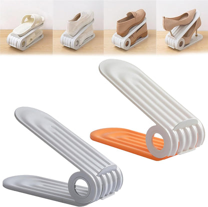 Space-saving adjustable shoe slot organizer for shoe shelves