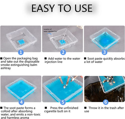 Pour ashtray sand into the ashtray, add about 150 ml of water and let it set