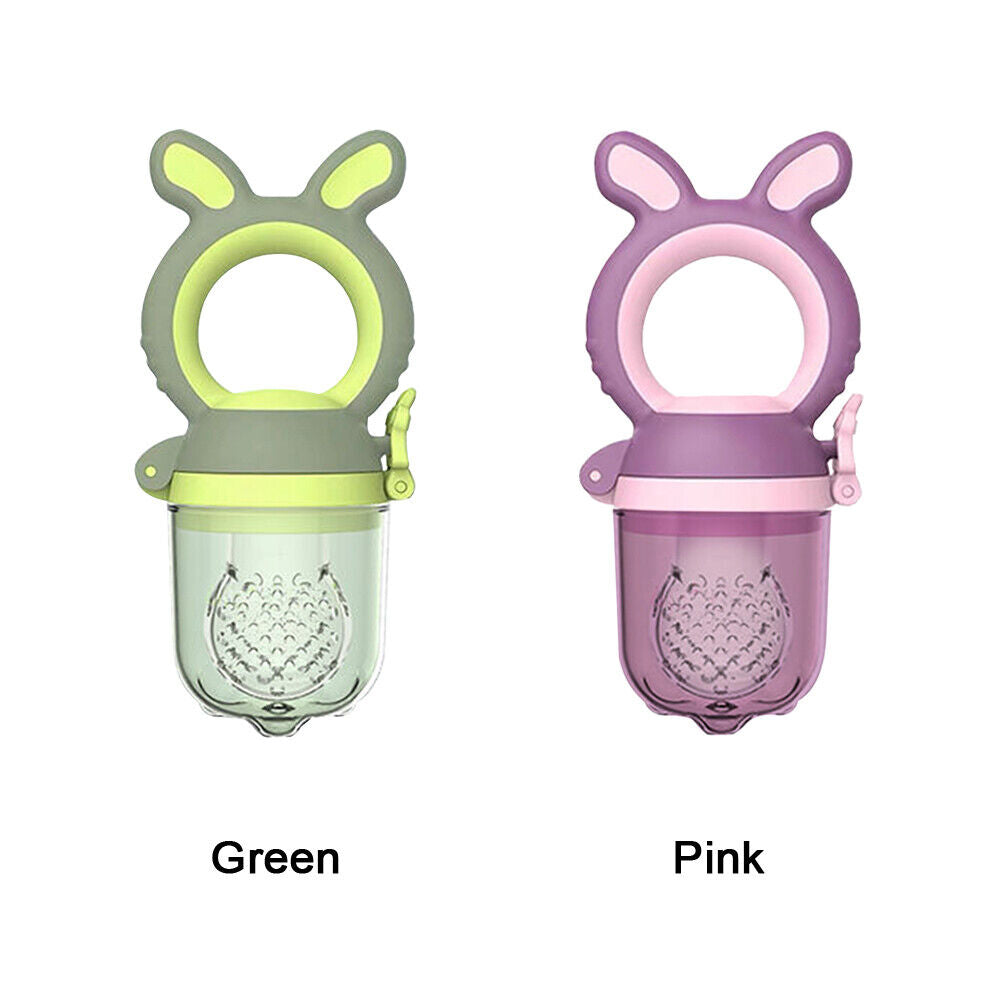 Baby fruit feeding pacifier in green and pink