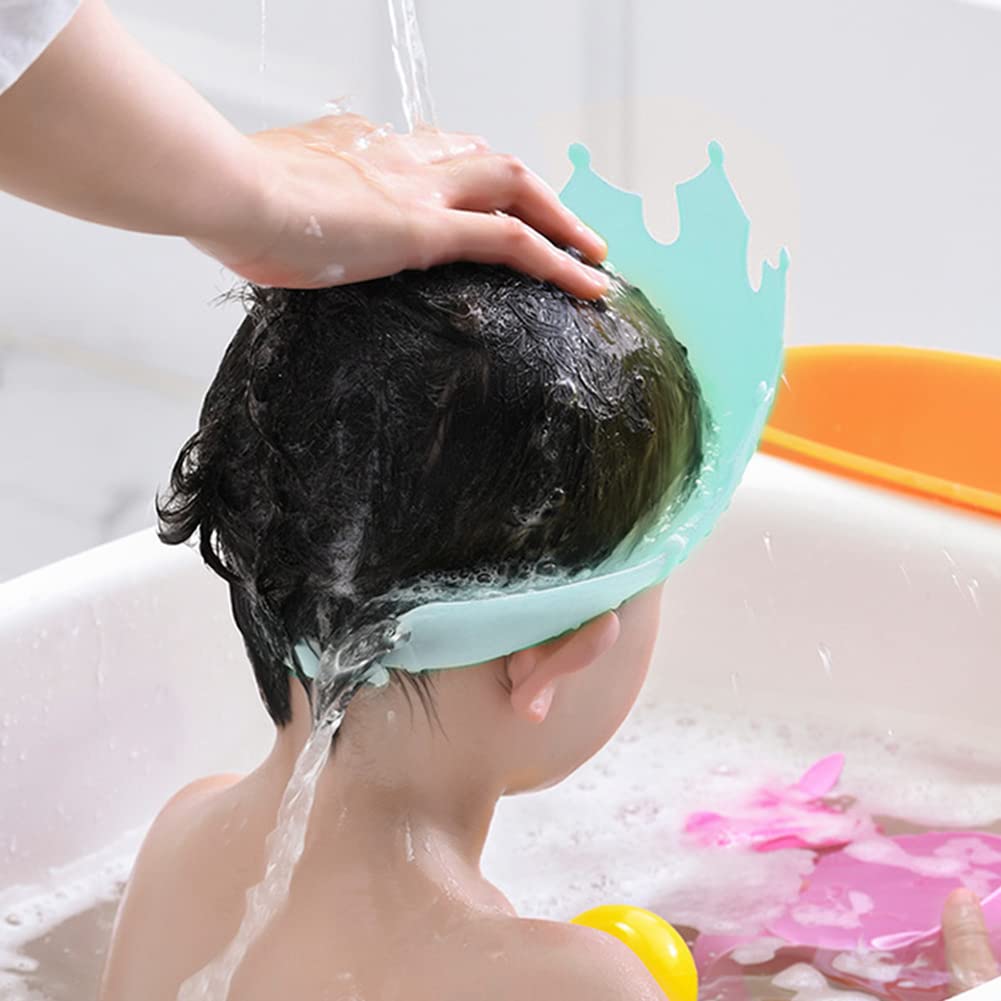 Soft EVA baby shower cap that keeps water out of the eyes