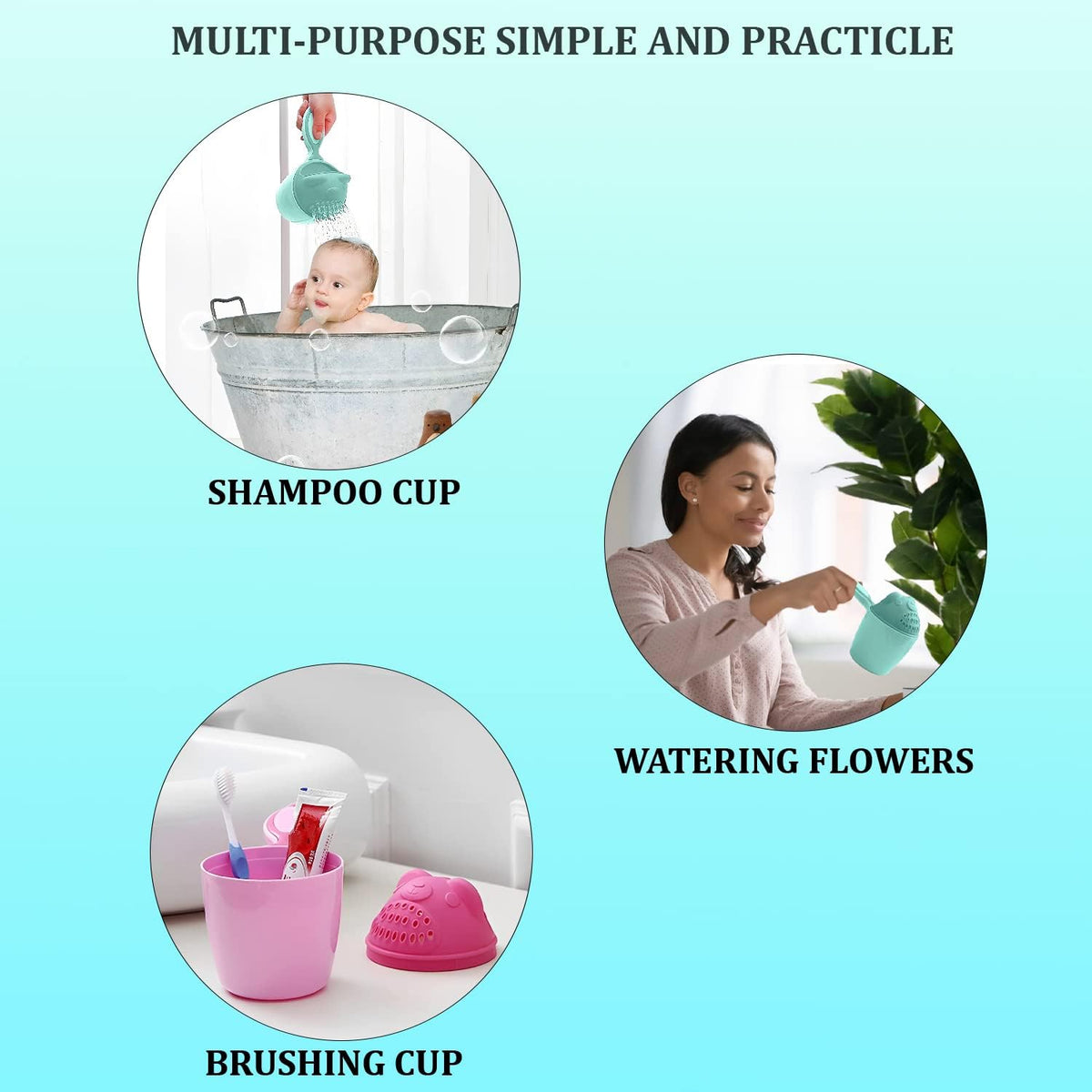 Baby bath time rinse cup