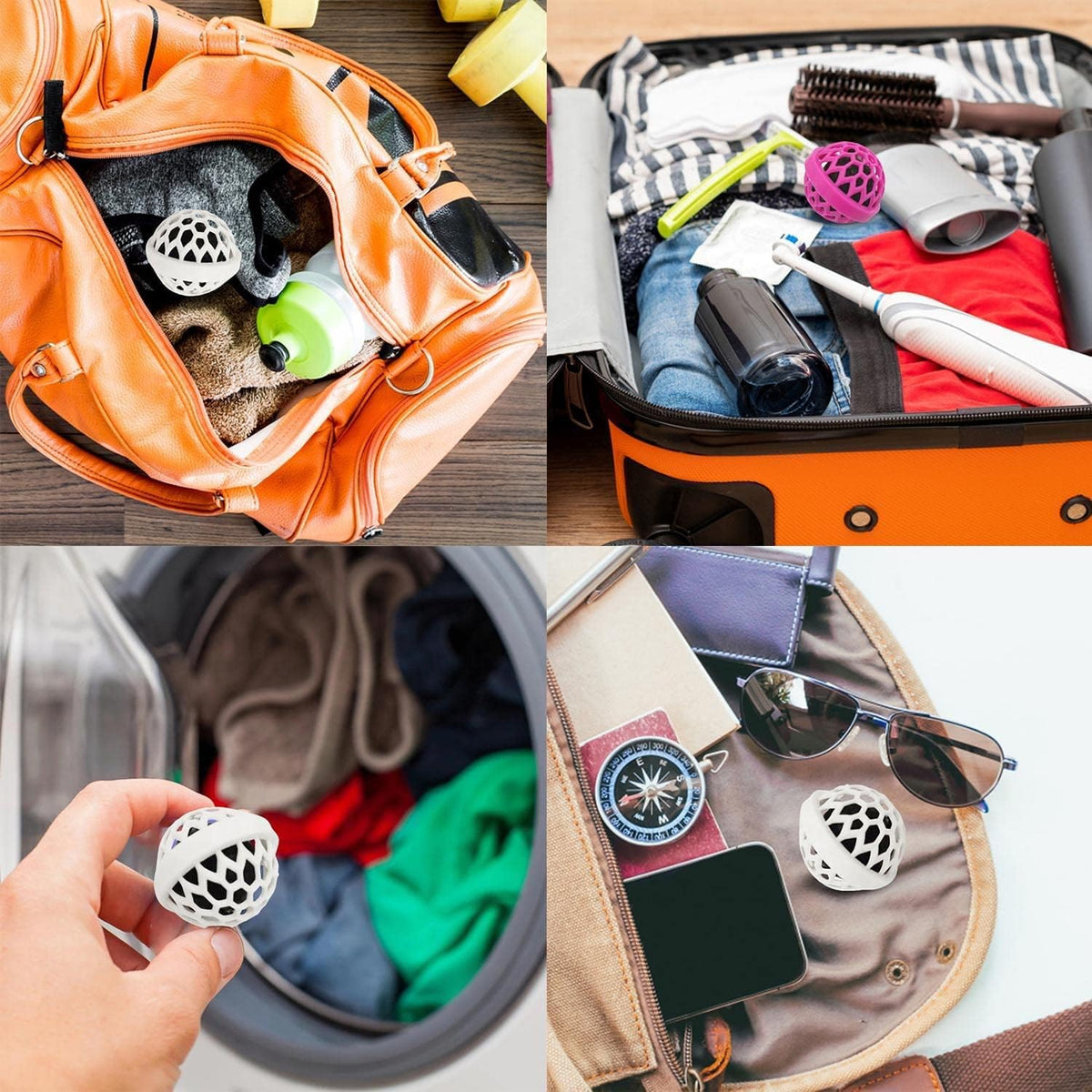 Washable, reusable bag cleaning ball
