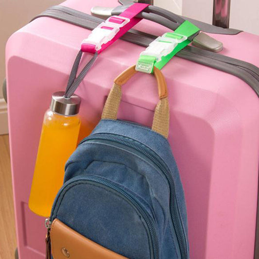 Bag luggage strap that connects a smaller bag to your suitcase