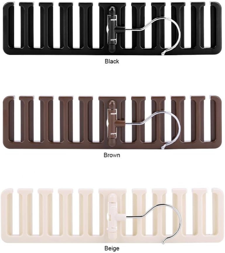 Belts and scarves hanger in black, brown and beige