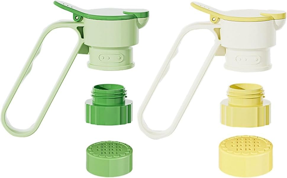 Beverage and oil pourer in green and yellow