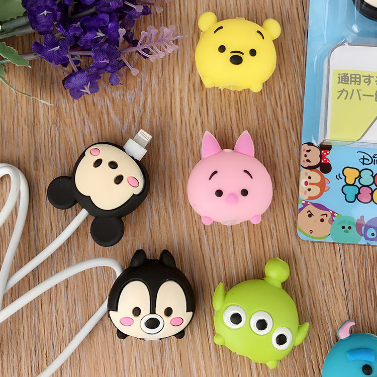 Cartoon cable protector that helps prevent charger cables from breaking