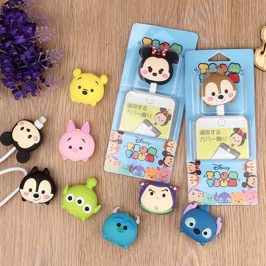 Big cartoon cable protectors with cute, colorful animals