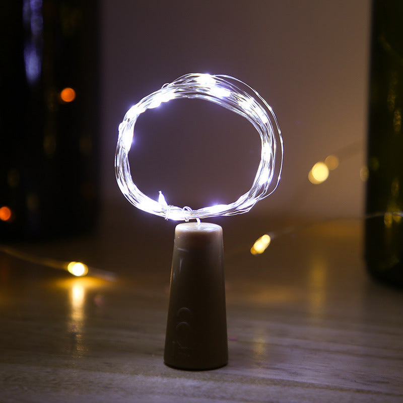 Bottle cork fairy lights made of PVC and copper wire