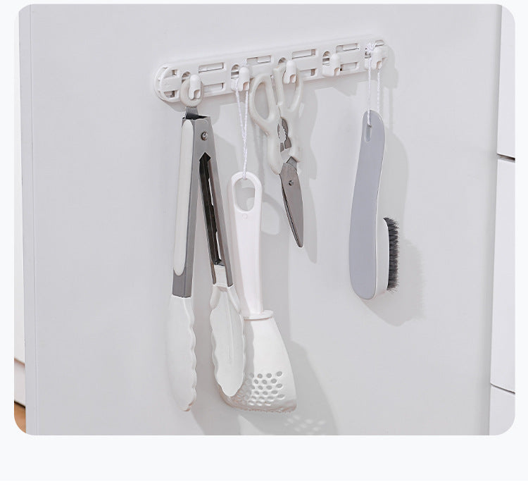 Space-saving sliding hook organizer