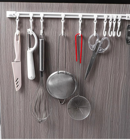 Cabinet track sliding hooks with 10 hooks