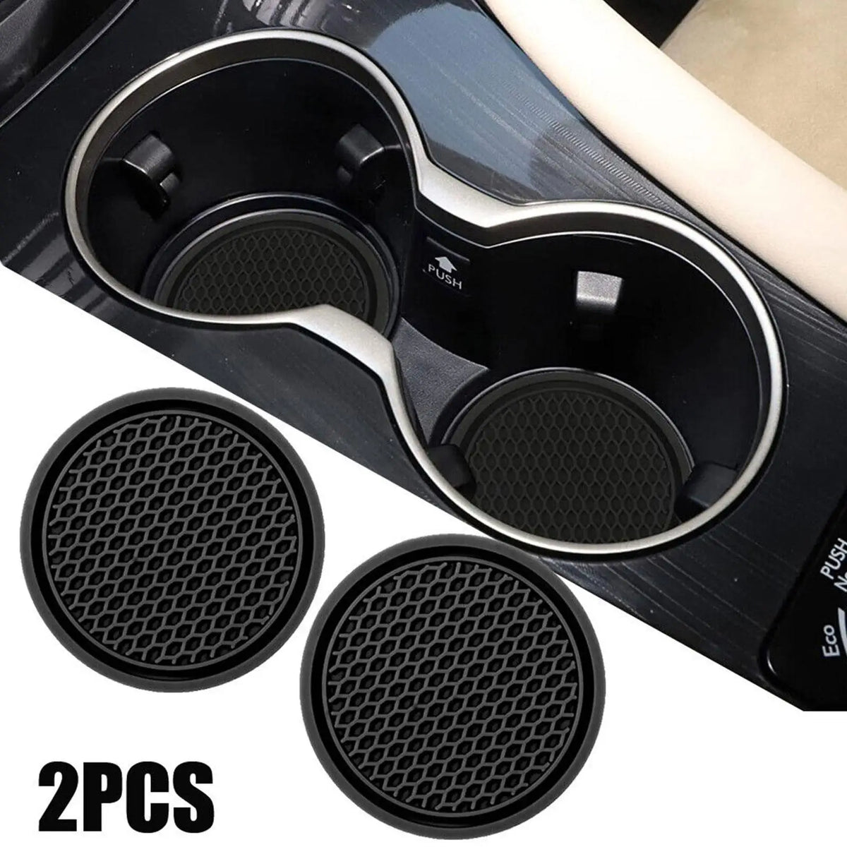 Car drink coasters, flat black