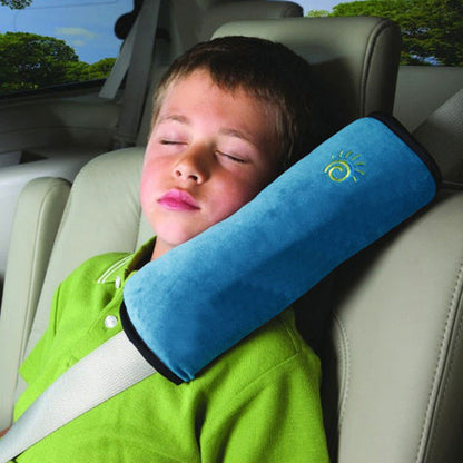 Kids car seat belt pillow in blue