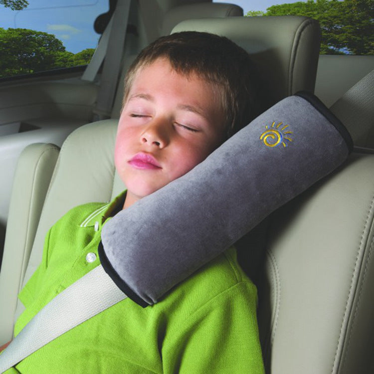 Kids car seat belt pillow in grey