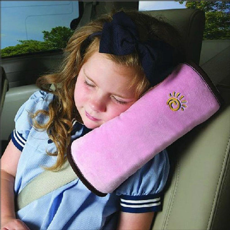 Kids car seat belt pillow in pink
