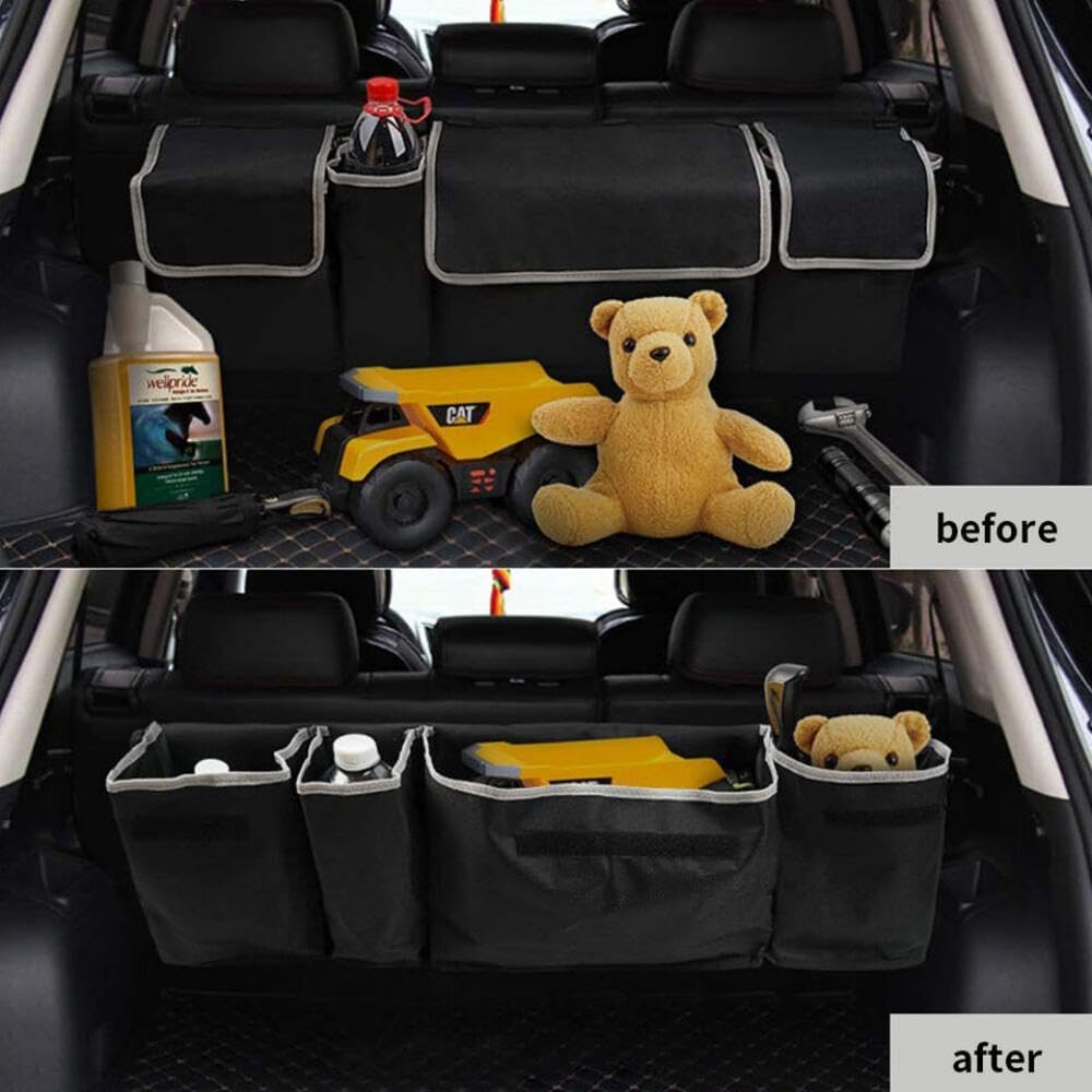 Collapsible car boot organizer