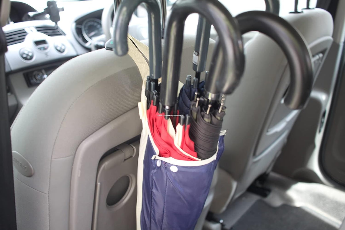 Foldable car seat back umbrella holder