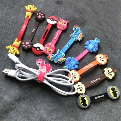 Silicone cartoon cable organizer for earphones and data cables