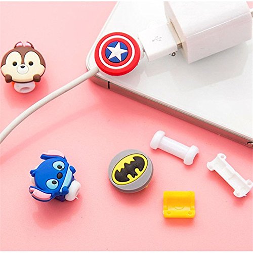 Cartoon cable protectors that help prevent cables from pulling and breaking