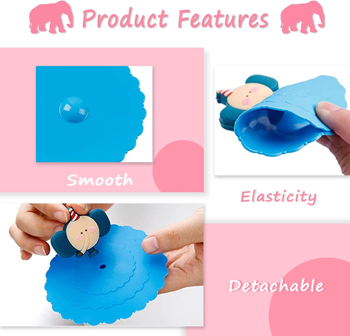 Reusable silicone mug lid