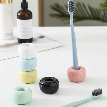 Ceramic multipurpose holder for toothbrushes and makeup brushes