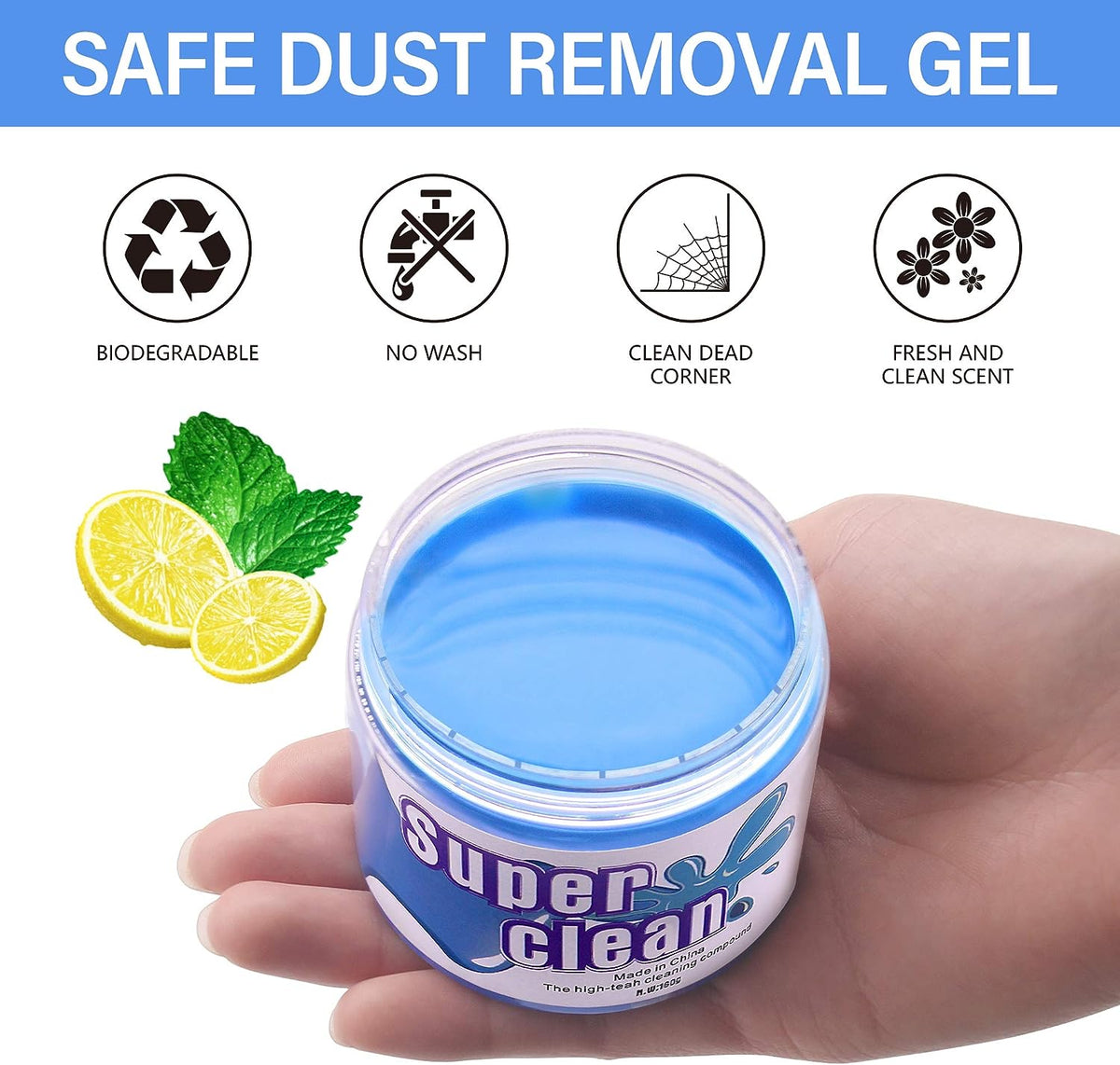 Cleaning gel for car dashboards and air vents