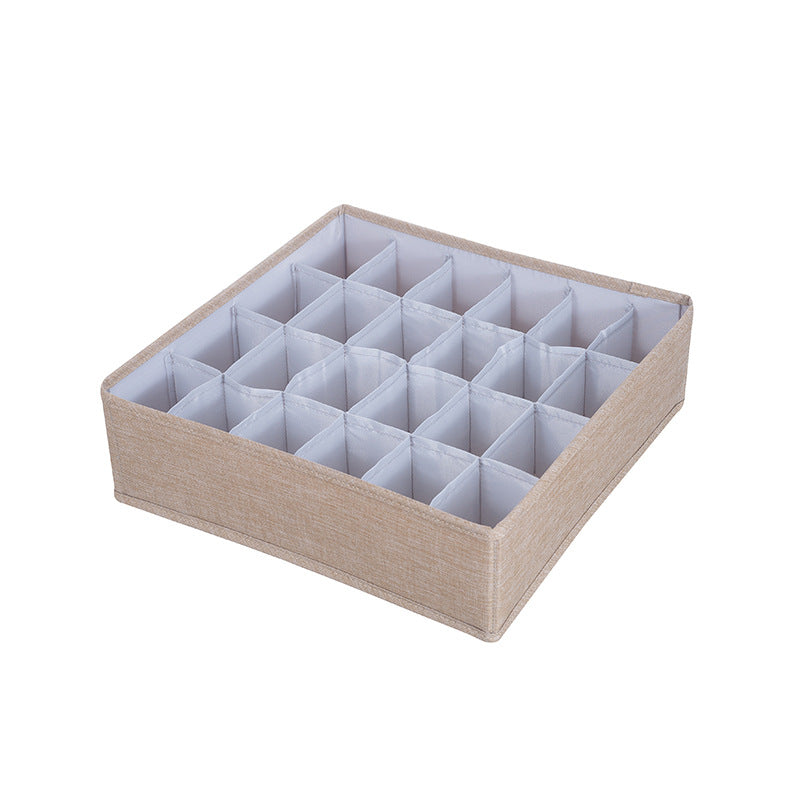 Clothes drawer organizer, 24 grids for socks in beige