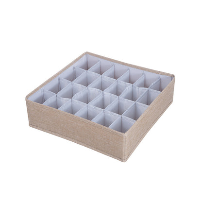 Clothes drawer organizer, 24 grids for socks in beige