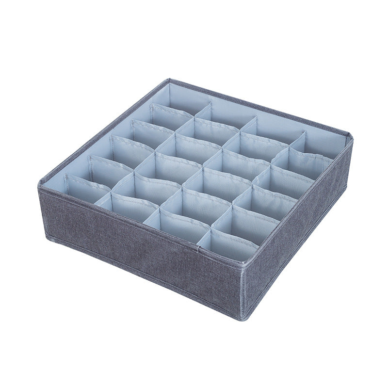 Clothes drawer organizer, 24 grids for socks in grey