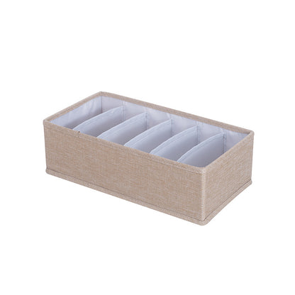 Clothes drawer organizer, 6 grids for ties or scarves in beige