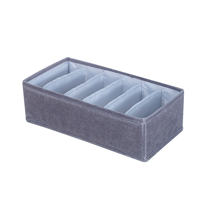 Clothes drawer organizer, 6 grids for ties or scarves in grey