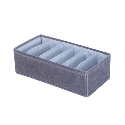 Clothes drawer organizer, 6 grids for ties or scarves in grey