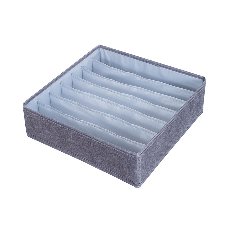 Clothes drawer organizer, 7 grids for bras in grey