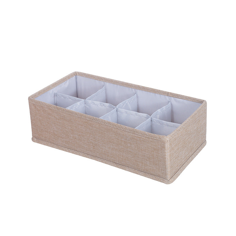Clothes drawer organizer, 8 grids for underwear in beige