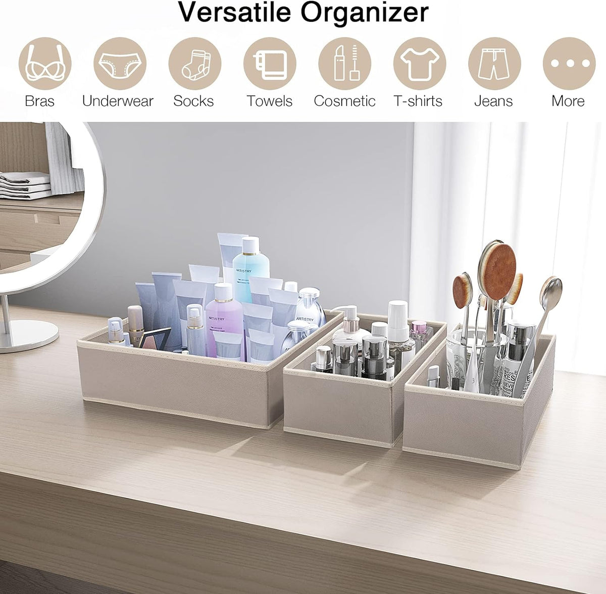 Sock drawer organizer with 24 grids