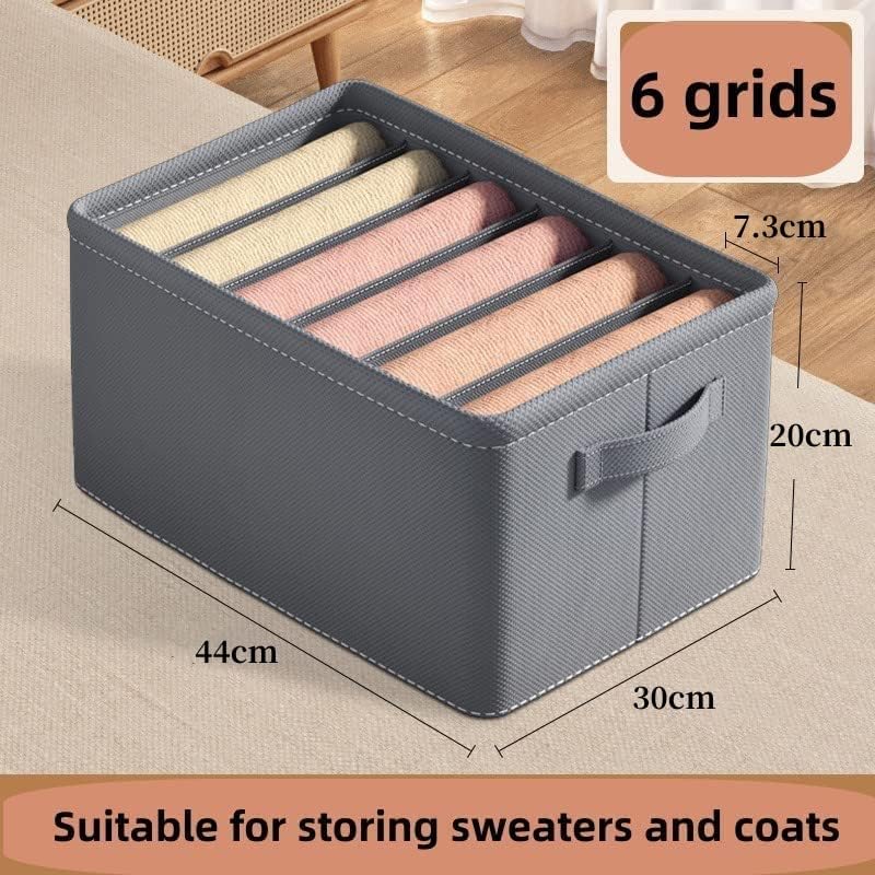 Clothes organizer with 6 grids for sweaters and jackets