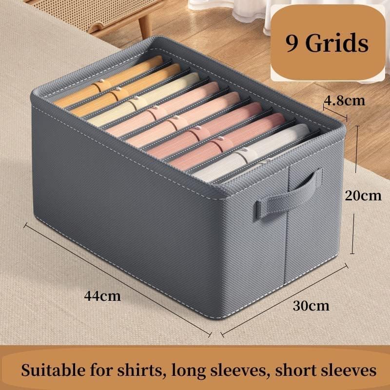 Clothes organizer with 9 grids for shirts and t-shirts