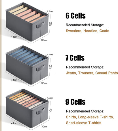 Closet storage bins for clothes