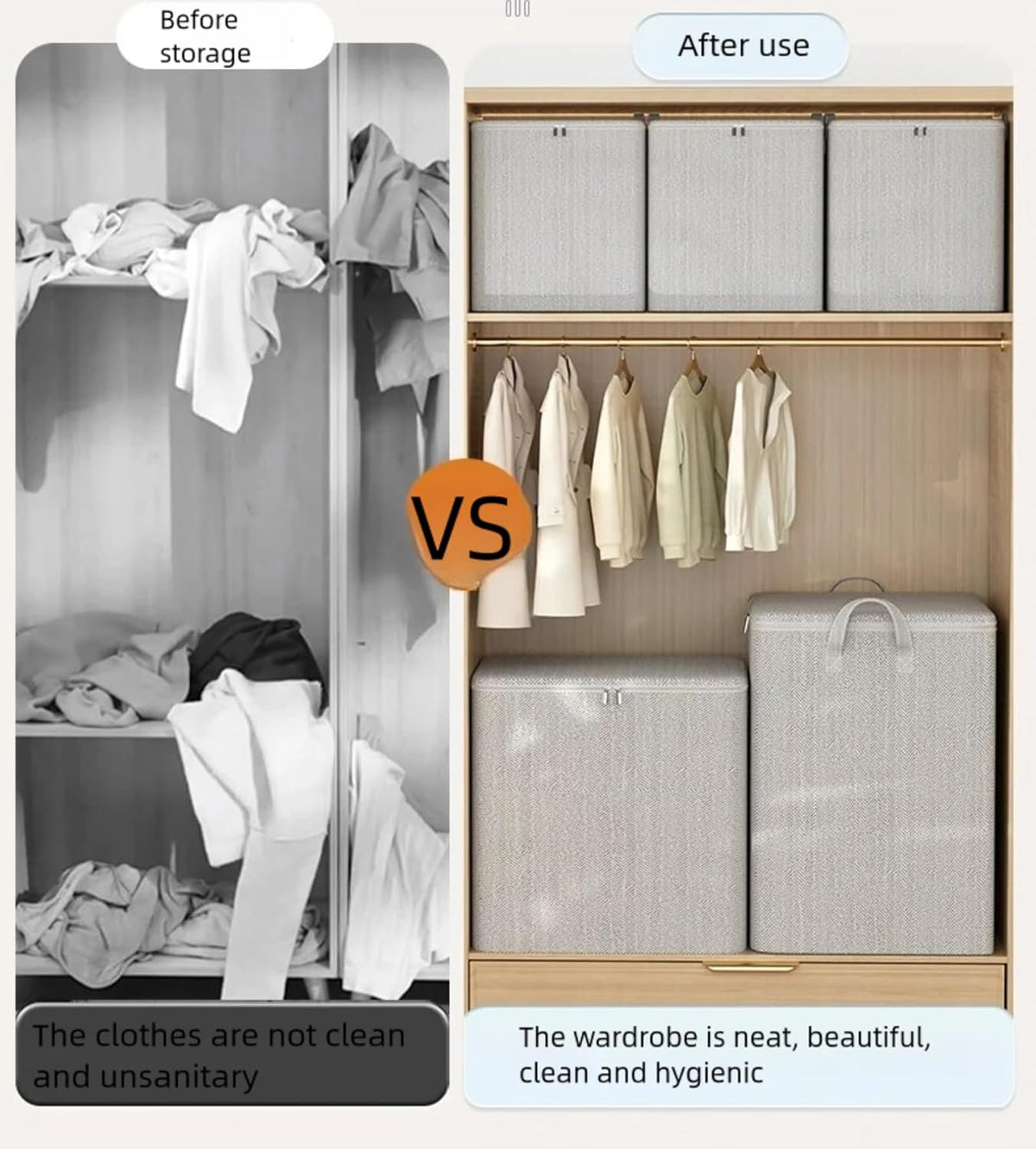 Clothes and quilt storage bag for small apartments and limited space