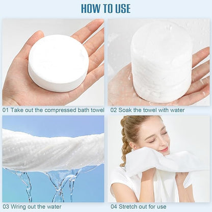 Travel bath towel that expands with water