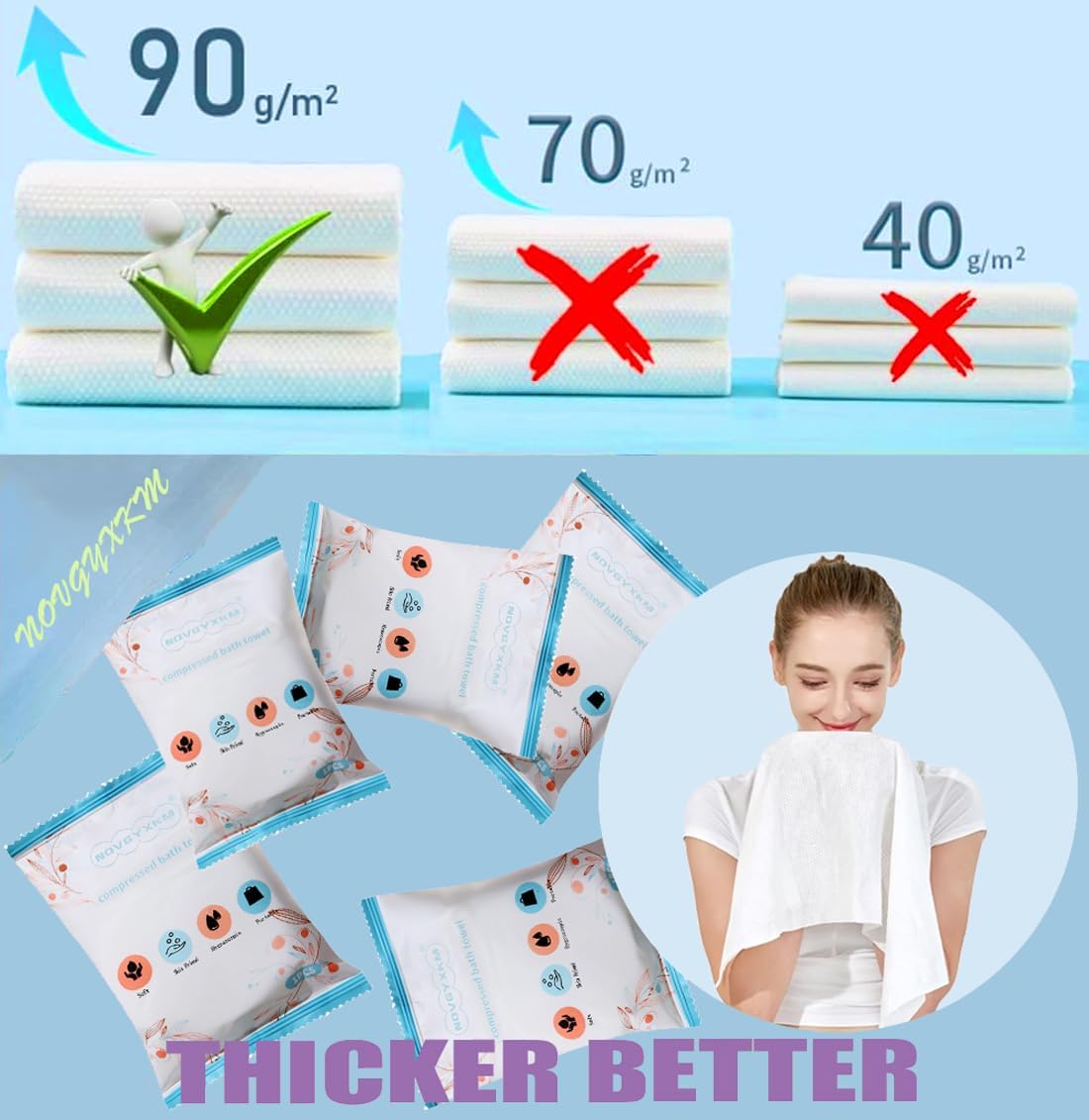 Full-size towel from a compact tablet