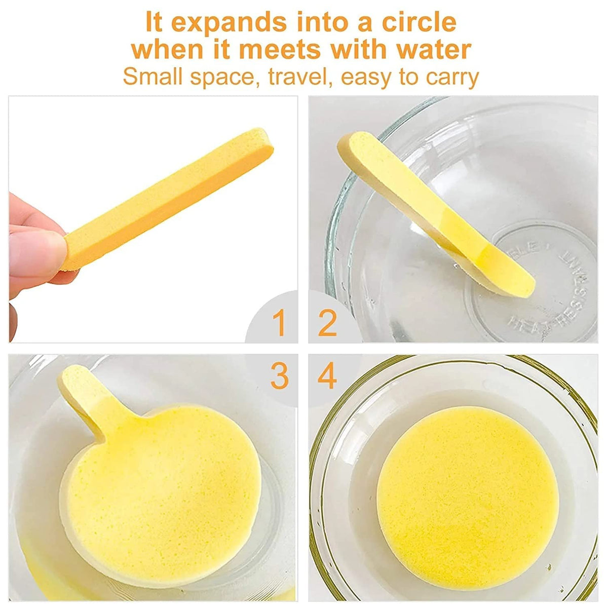 Compressed facial sponges, 12 pcs