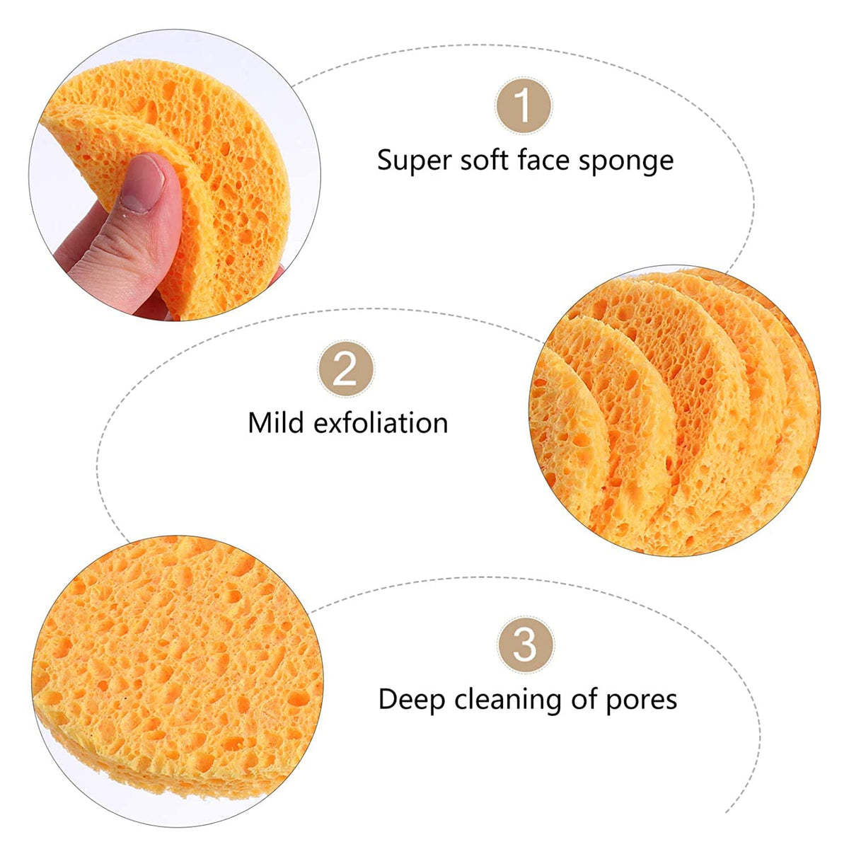 Soft face cleansing sponges