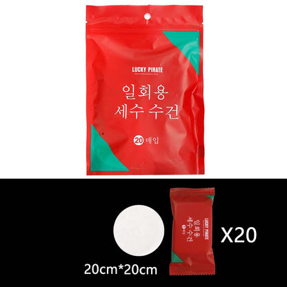 Compressed magic towel in 20 x 22 cm size
