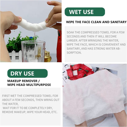 Compressed towels for camping, hiking and travel