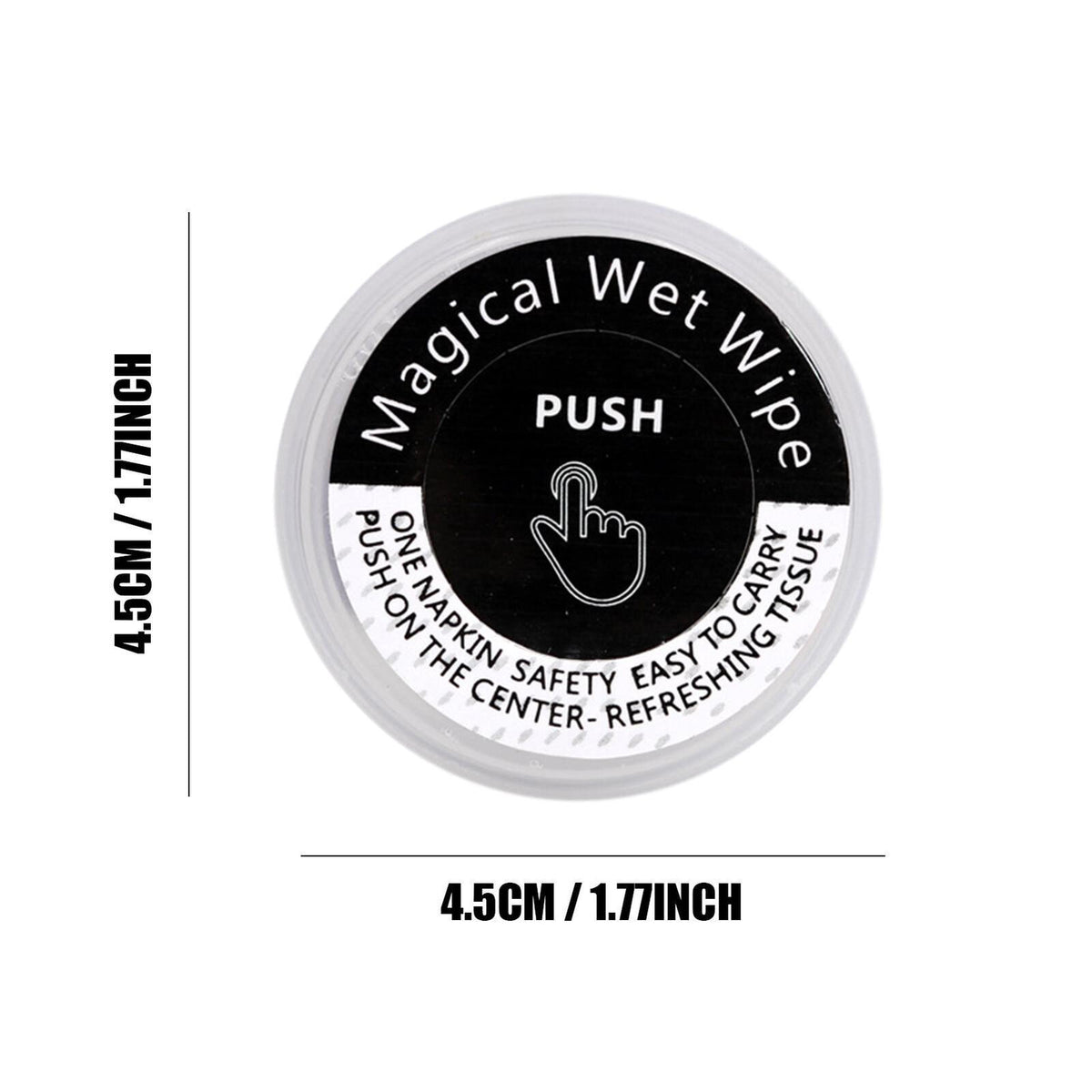 Compressed wet wipes for travel, hiking and outdoor use