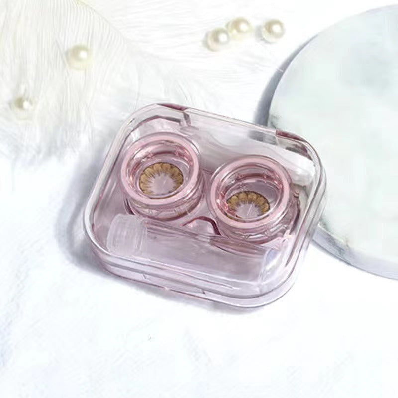 Contact lens box in pink