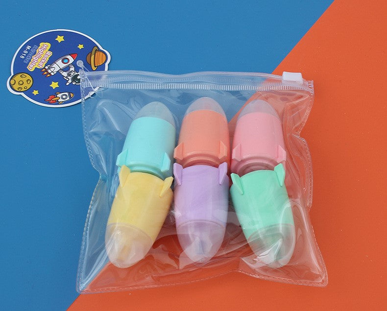 Cute mini highlighter, rocket design