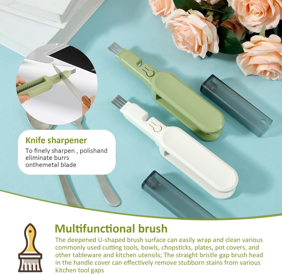 Cleaning brush for cups and utensils